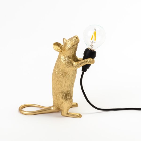 Lámpara Ratón de pie dorado - Seletti disponible en BULÉ